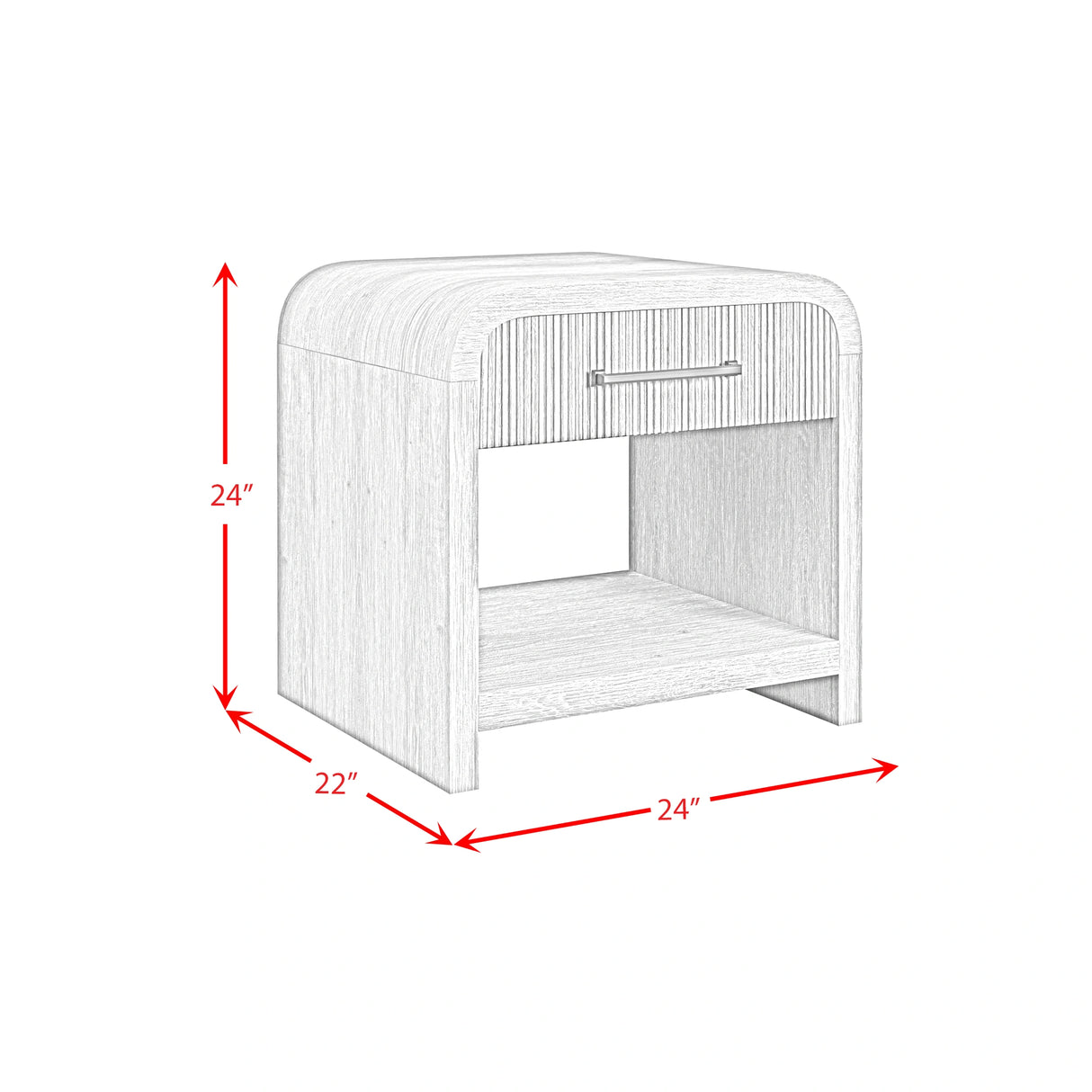 Ridgemont End Table with USB in Black with Grain