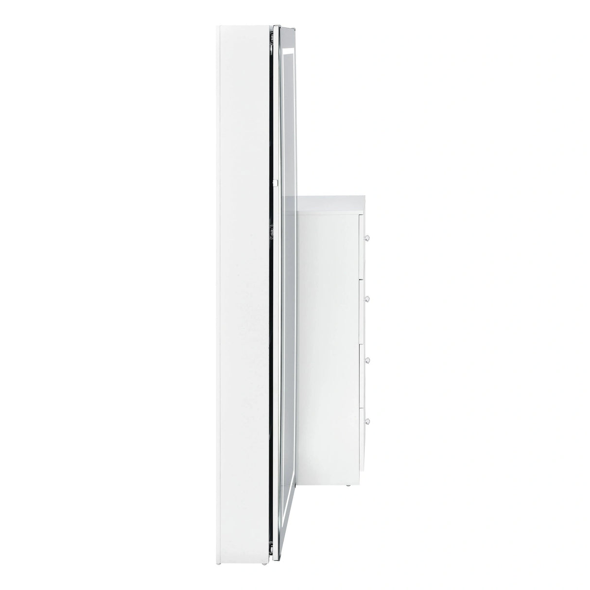 Vancouver Floor Mirror With Storage in White