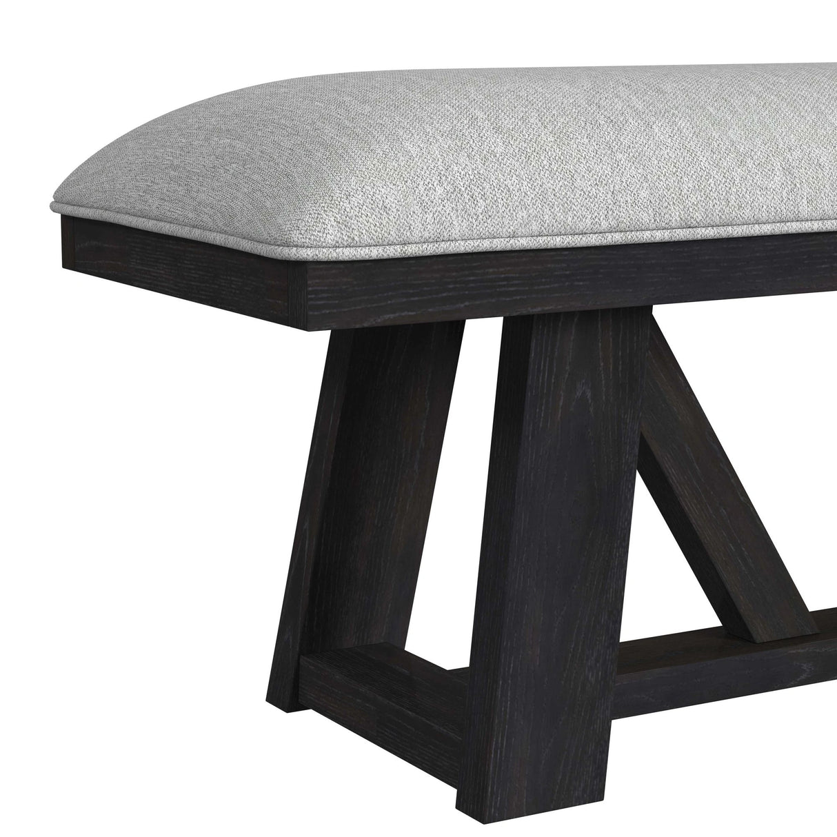 Transcend Bench with Light Grey Fabric in Charcoal