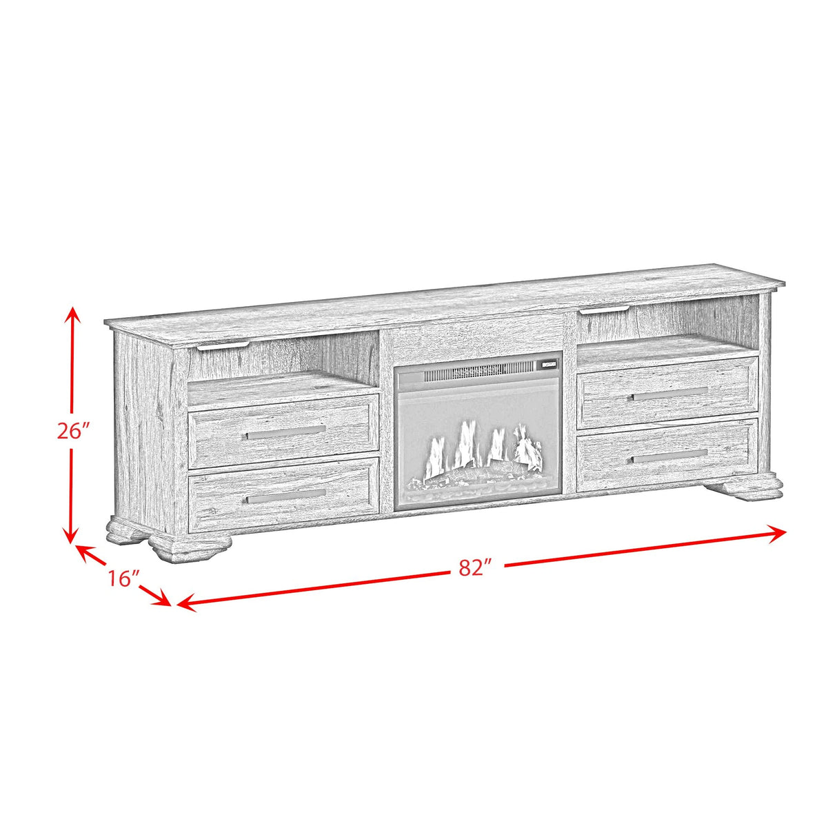 Park Ridge TV Console in Charcoal