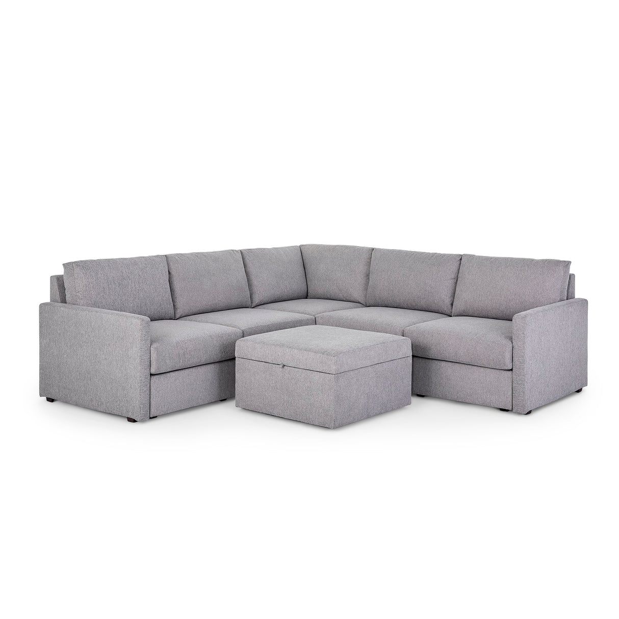 Flex 5-Seat Sectional with Narrow Arm and Storage Ottoman - 5000003374