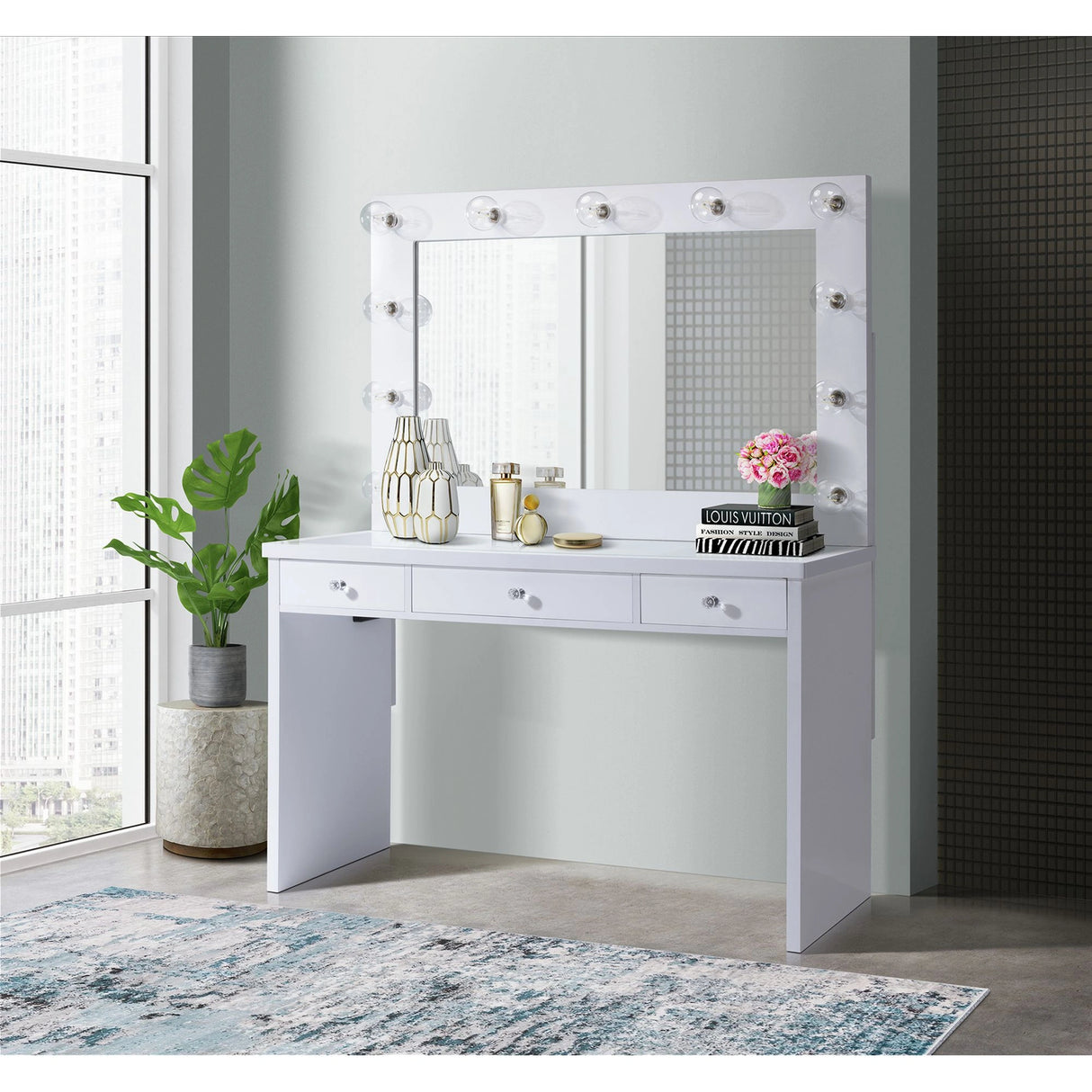 Ariana Complete Dressing Table with Lightbulbs