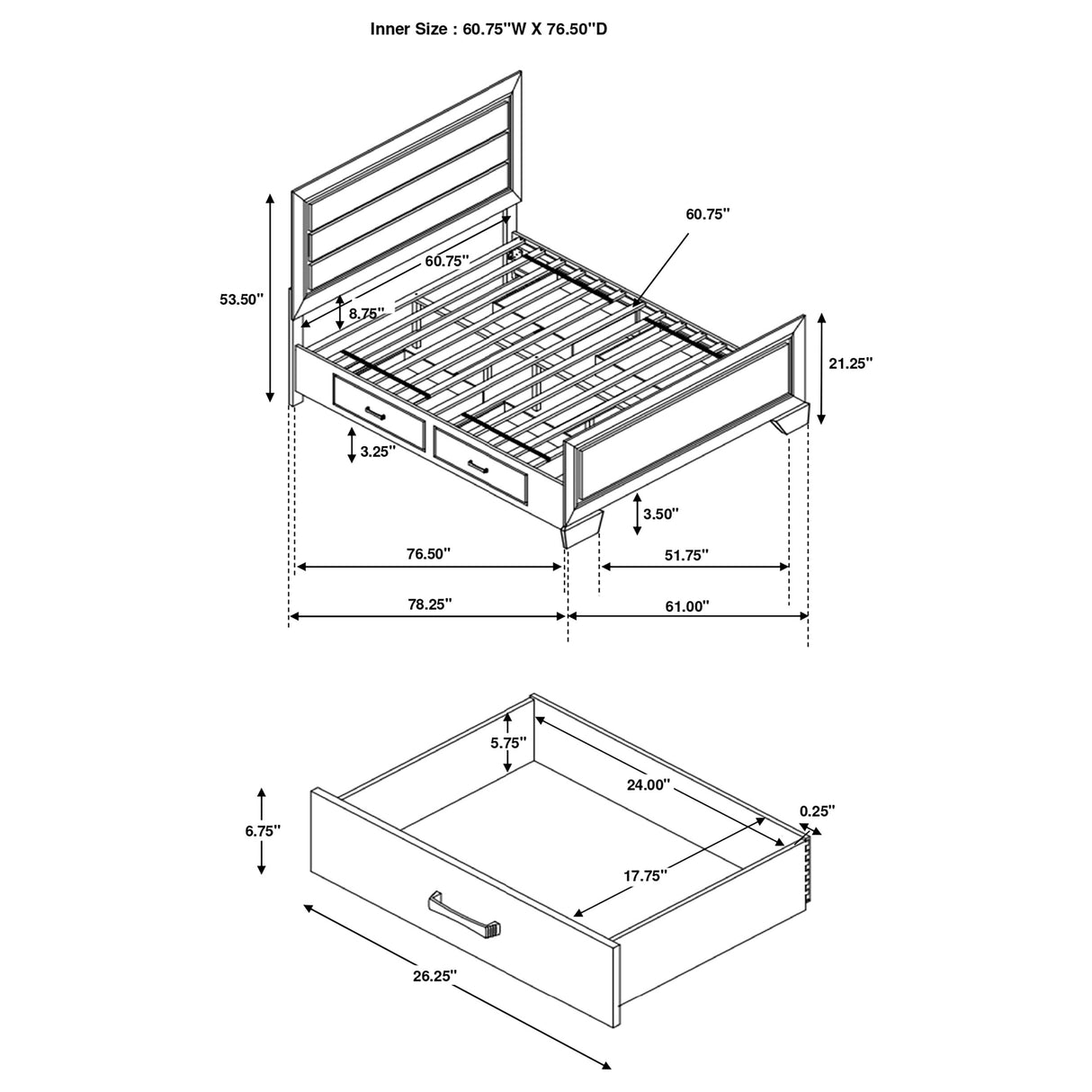 Kauffman Panel Platform Storage Bed