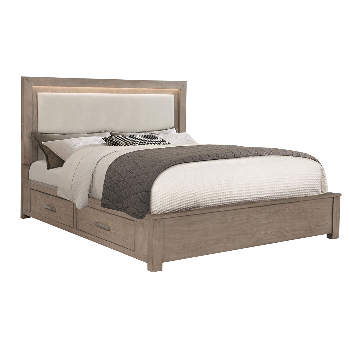 Kenora Panel Platform Storage Bed with LED Lighting