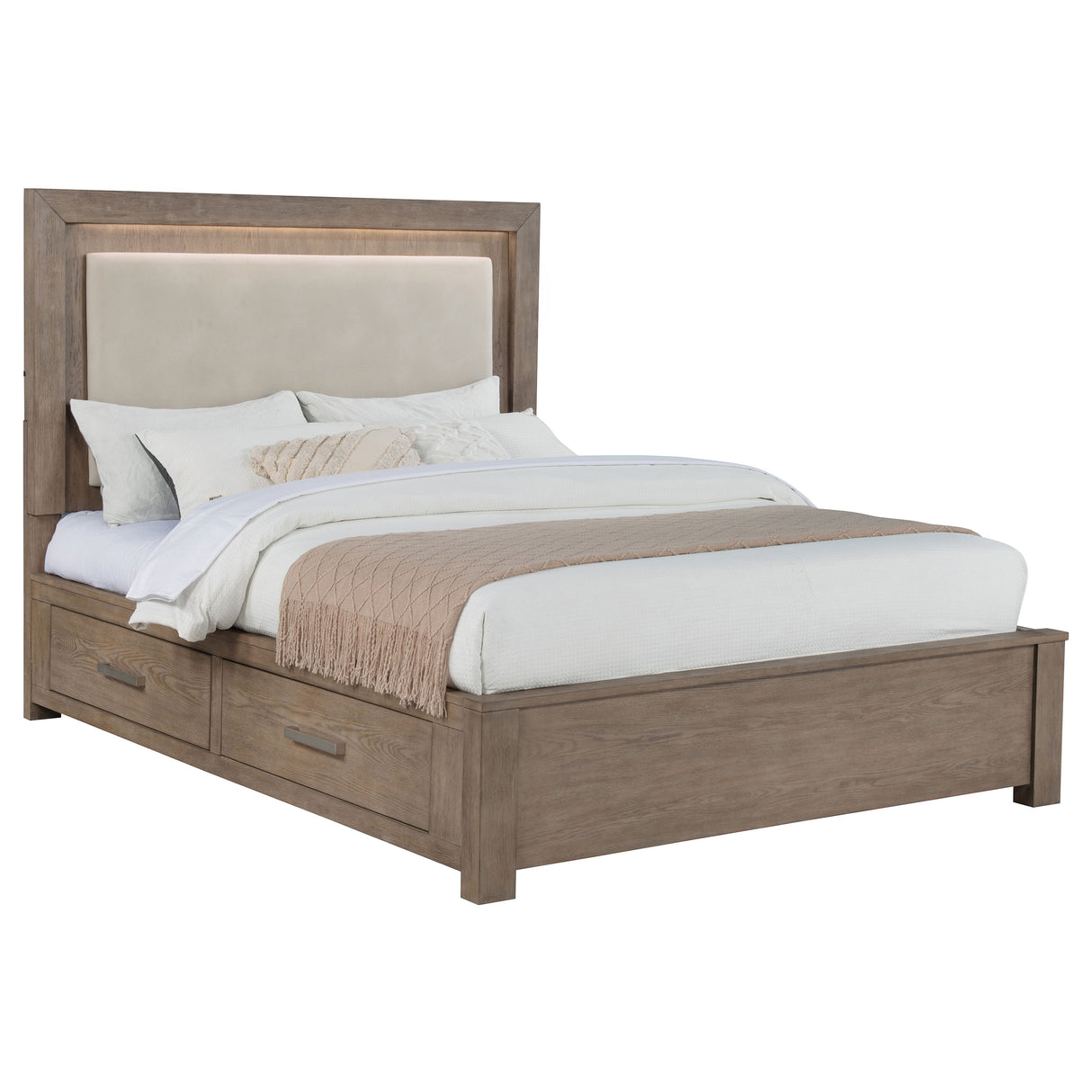 Kenora Panel Platform Storage Bed with LED Lighting