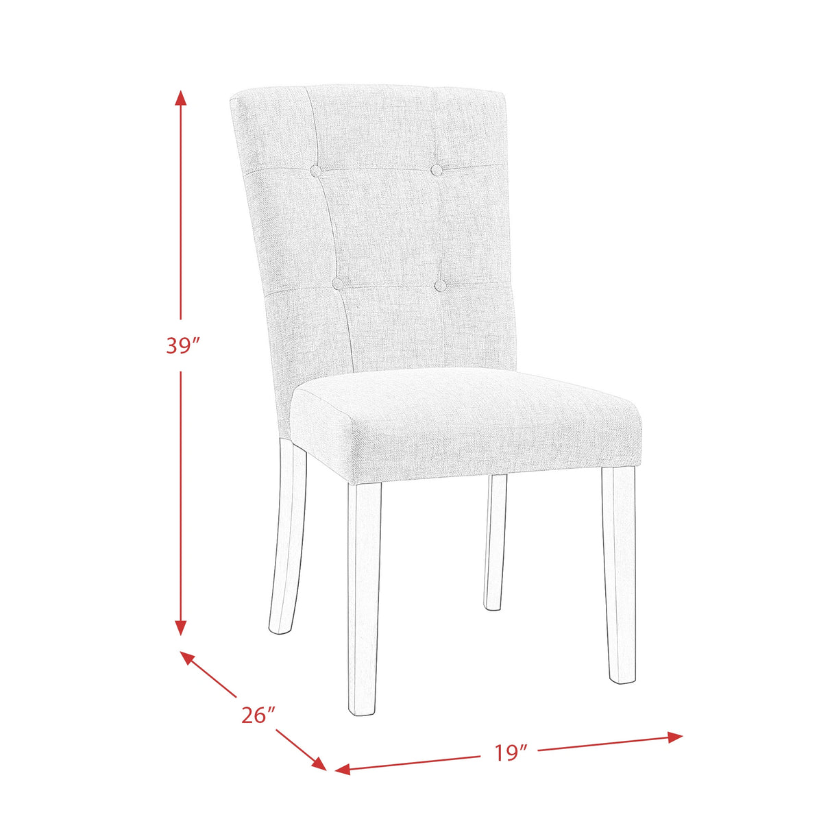 Lexi Tufted Fabric Side Chair in Beige (2 Per Pack)