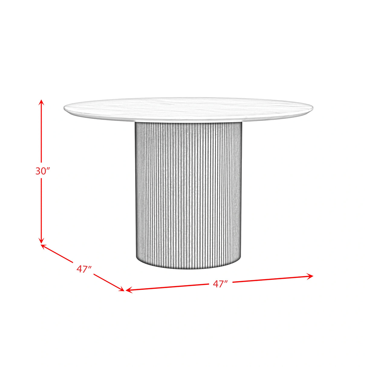 Sylvie Round Dining Table with White Faux Marble Top