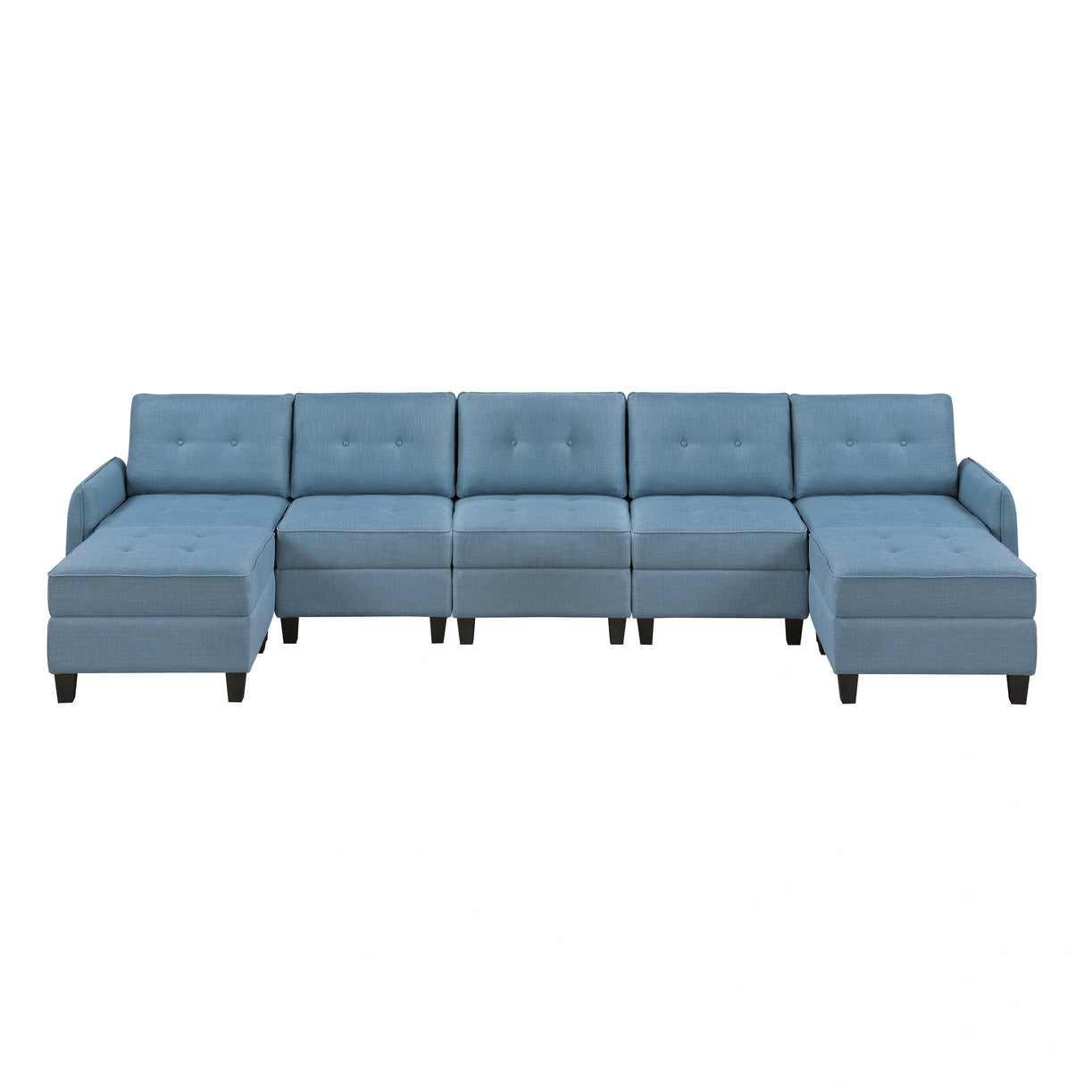 Garren-(7)7-Piece Sectional with Storage and Two Ottomans image