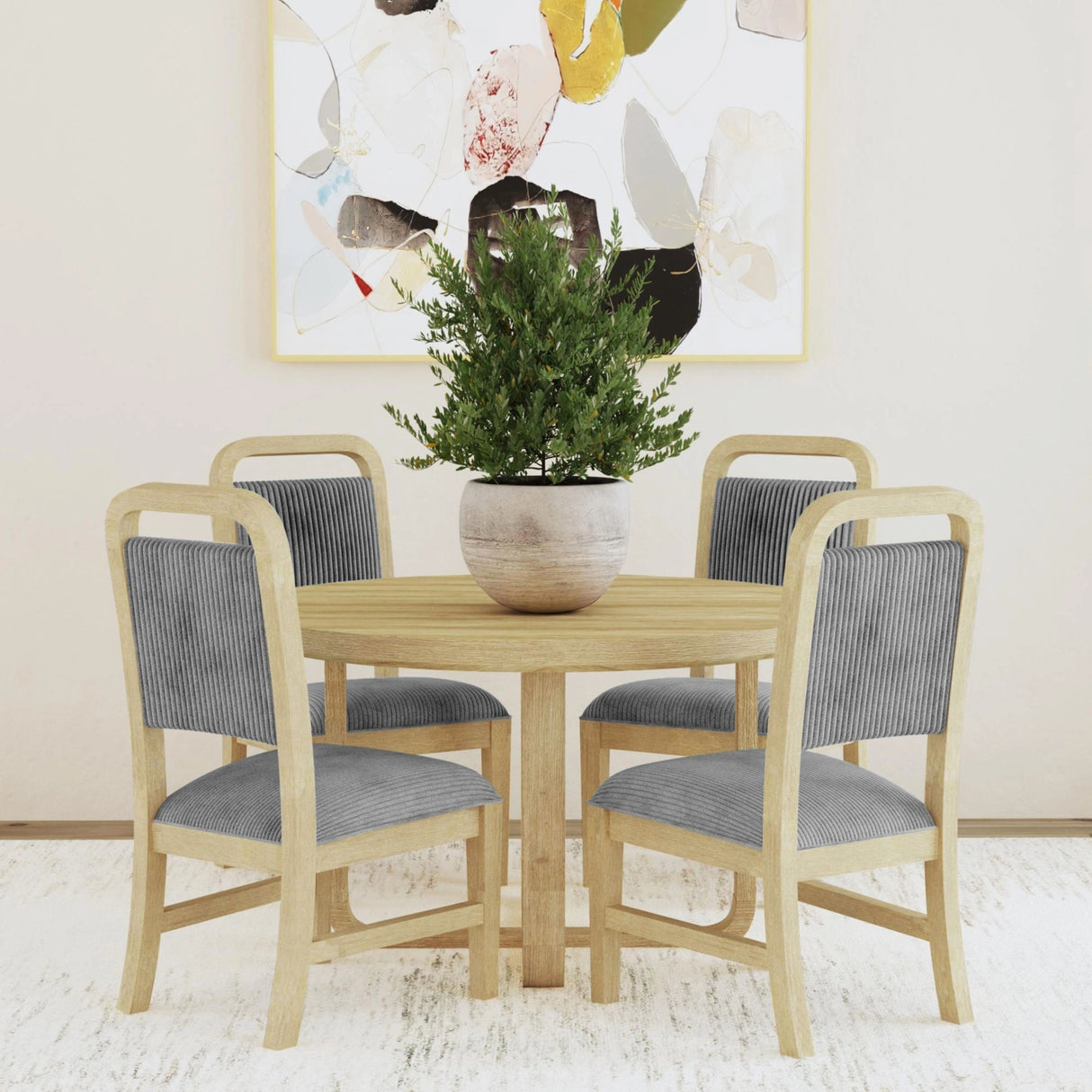 Ridgemont Standard Height Dining Set in Natural-Table and Four Chairs