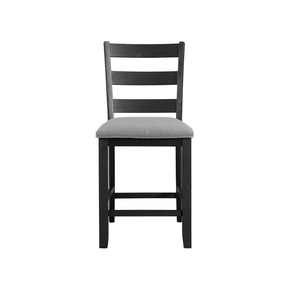 Martin Counter Side Chair with Grey Fabric - Black Finish (2 Per Carton)