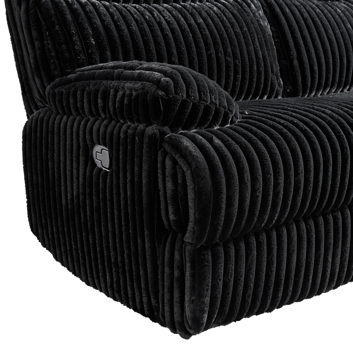Admiral 3PC Living Room Set in Masis Black-Sofa, Loveseat & Recliner