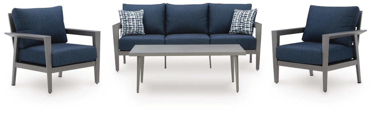 Gali Outdoor Sofa/Chairs/Table Set (Set of 4)