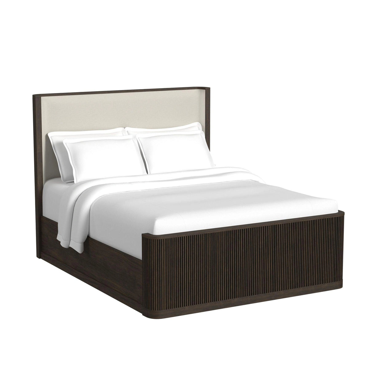 Sylvie UPH Bedroom Set with White Fabric