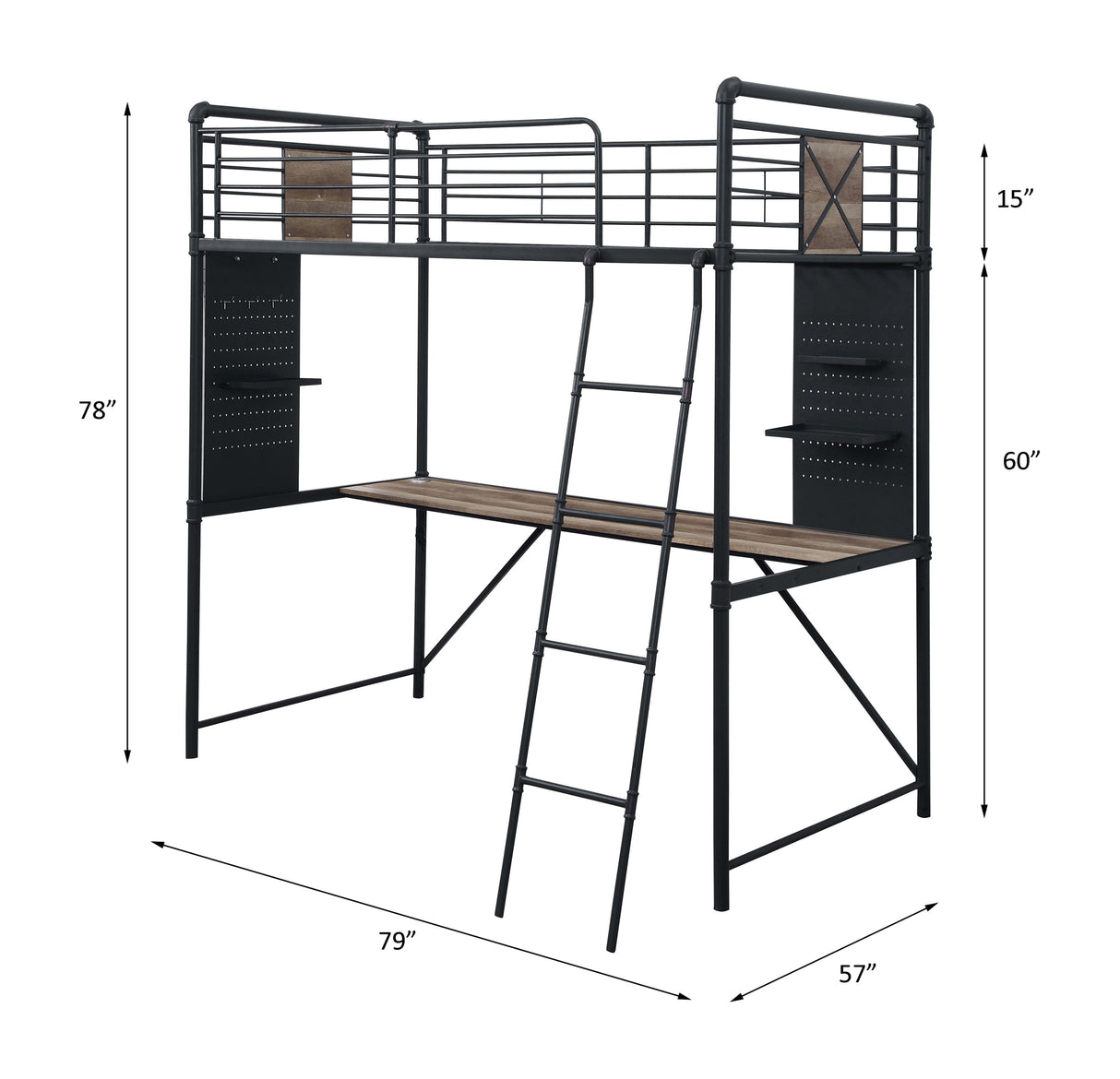 Twin Loft Bed w/Desk