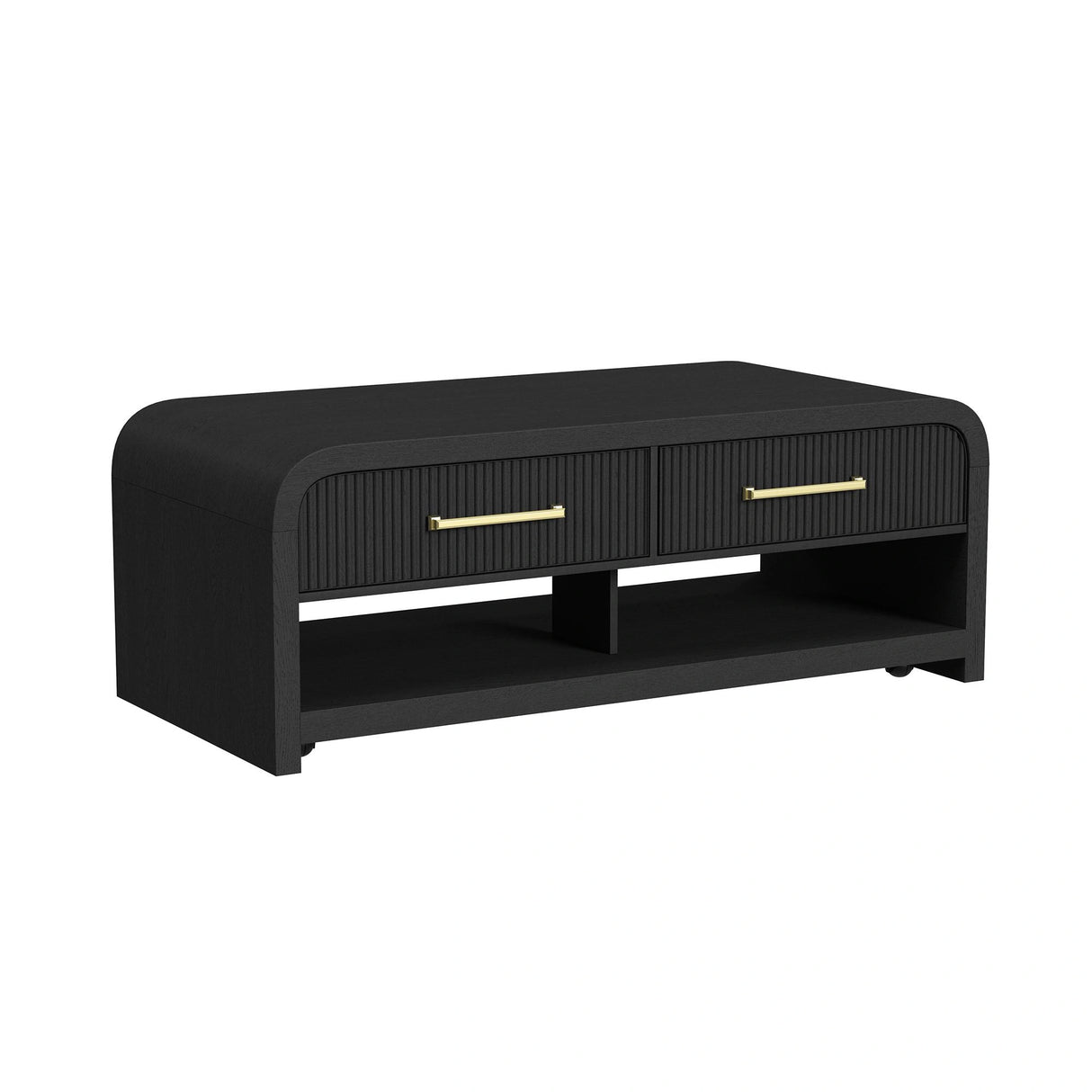 Ridgemont 2PC Occasional Table Set in Black with Grain-Coffee Table & End Table