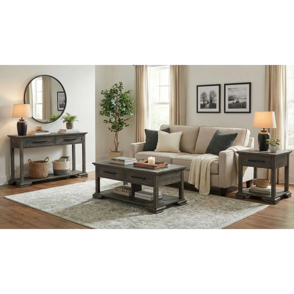 Park Ridge Sofa Table in Charcoal