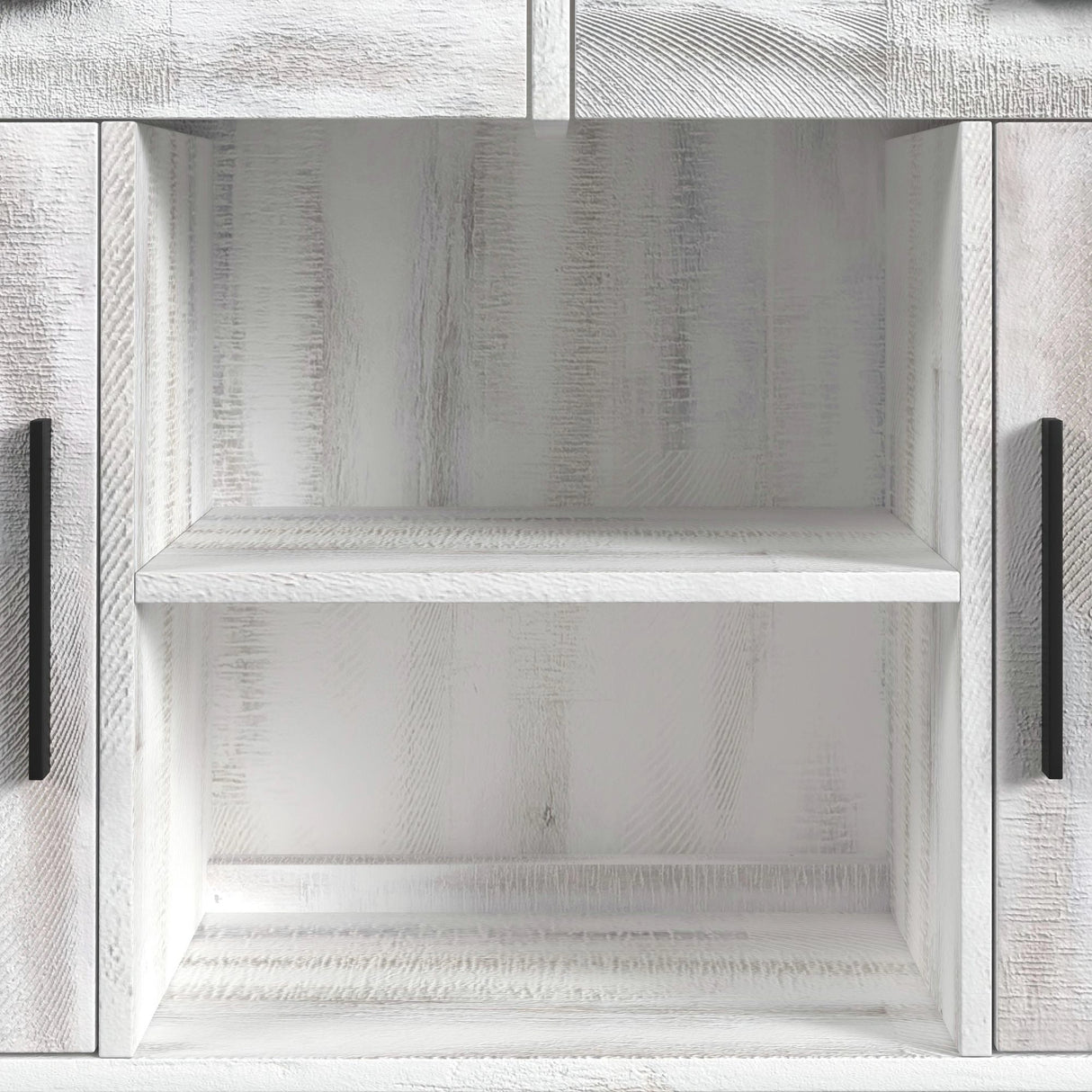 Rogen Rustic Buffet & Hutch with LED in Rustic White