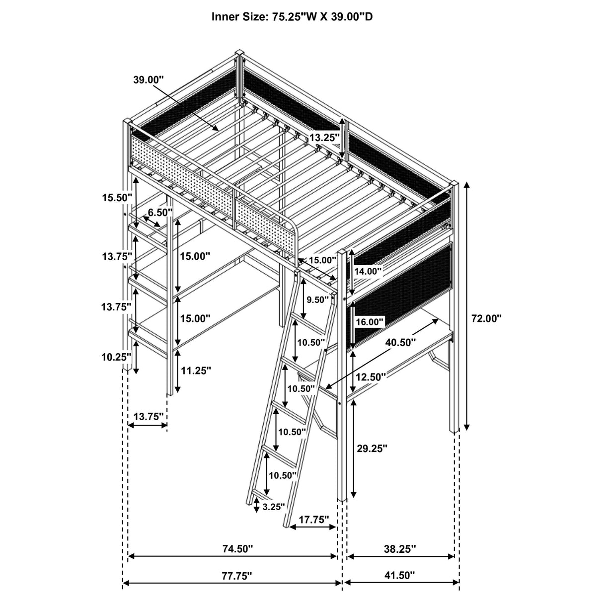 Campus Workstation Loft Bed
