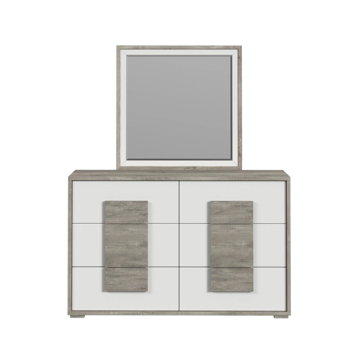San Matteo Dresser and Mirror Set in Dual Tone