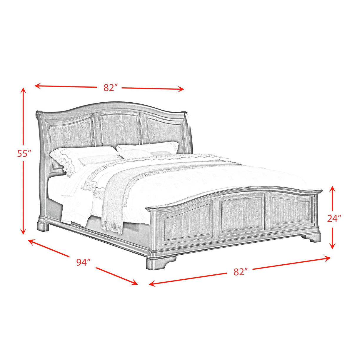 Cameron Cherry Panel Bed