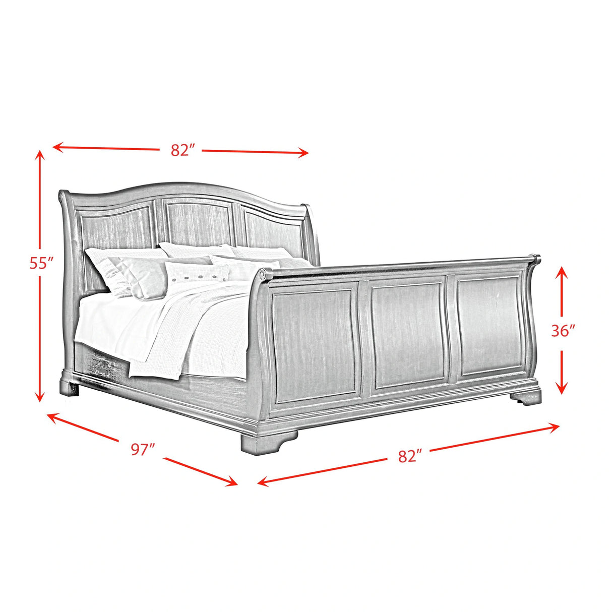 Cameron Cherry Sleigh Bed