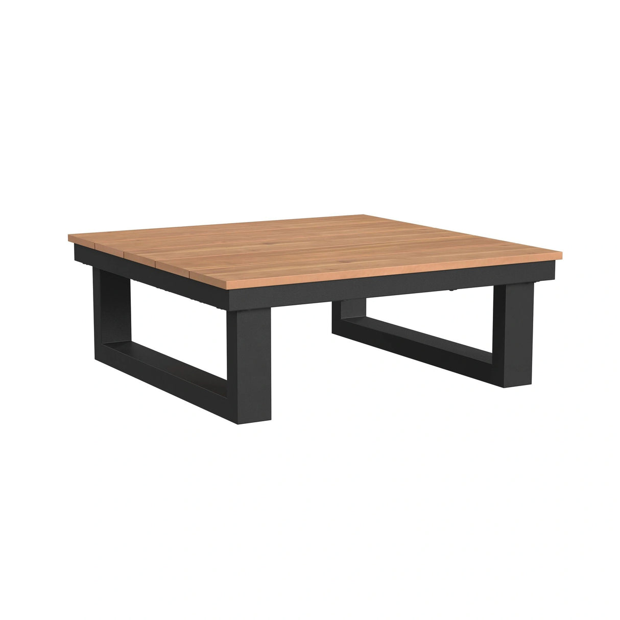 Cabana Coffee Table with Natural Top in Black