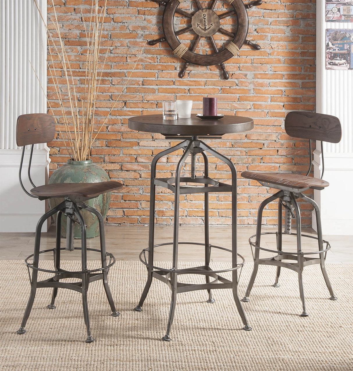 Kaeso Walnut & Gunmetal Bar Table