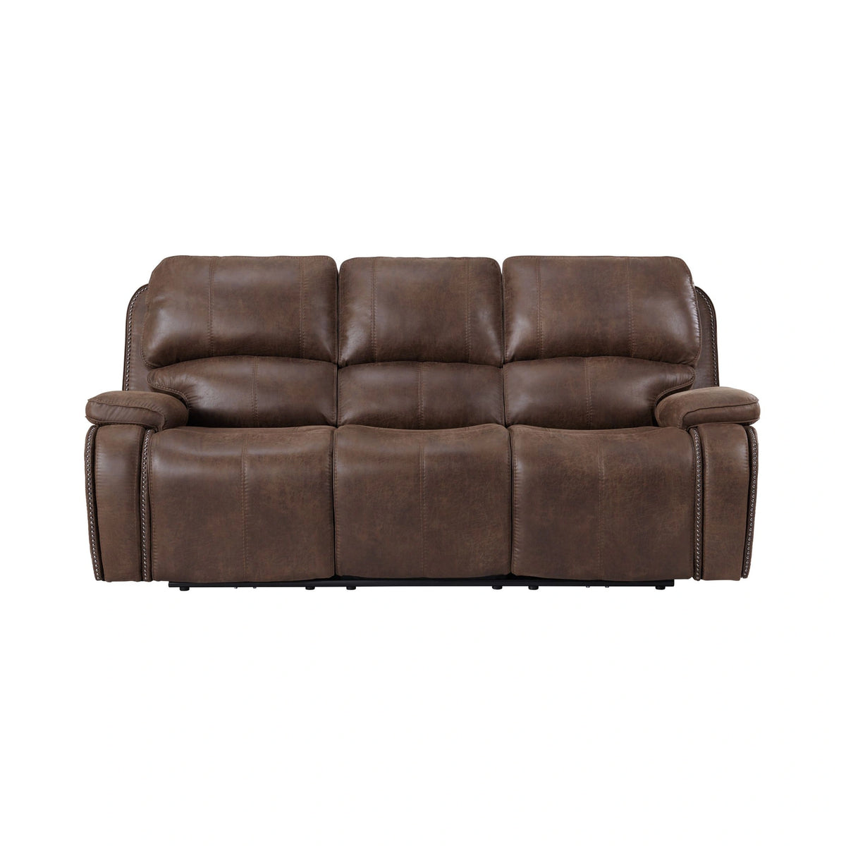 Atlantis Power Motion Sofa with Power Motion Head Recliner in Heritage Brown