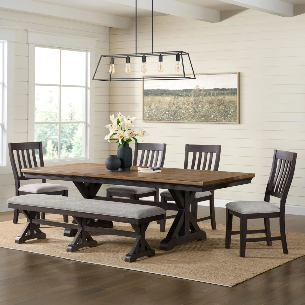 Montrose Dining Set in Espresso and Brown