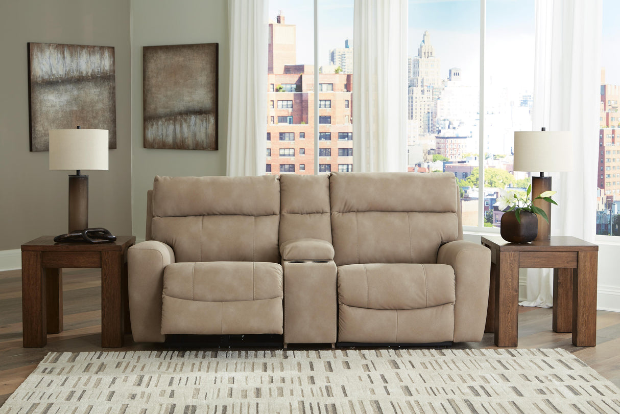 Next-Gen DuraPella Power Reclining Sectional Loveseat with Console