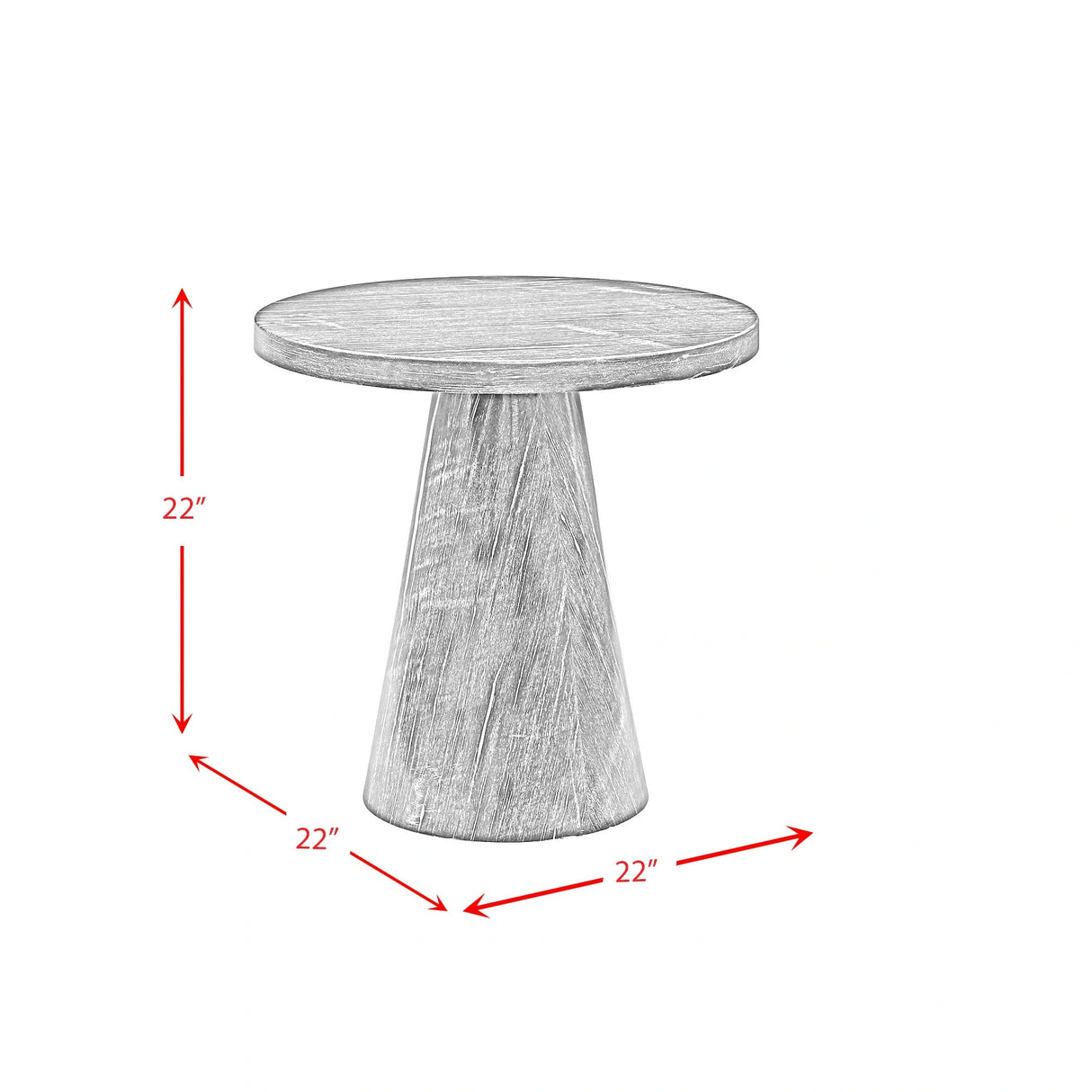 Bellini Round Occasional End Table Complete in Grey