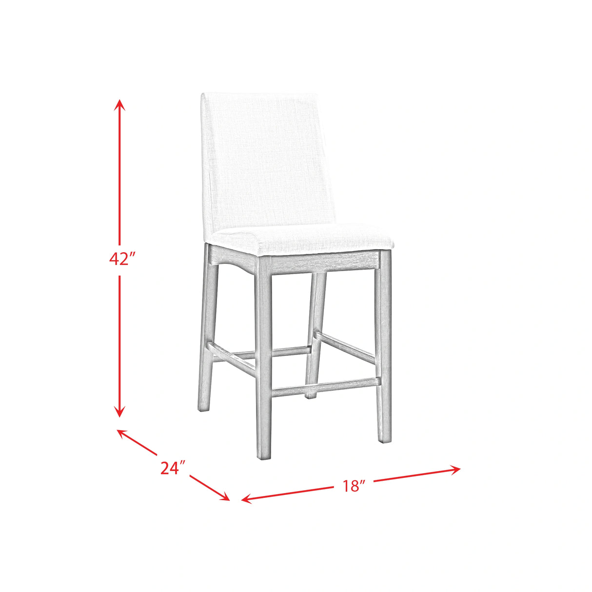 Dapper Counter Side Chair (Grey Finish) (Two Per Carton)