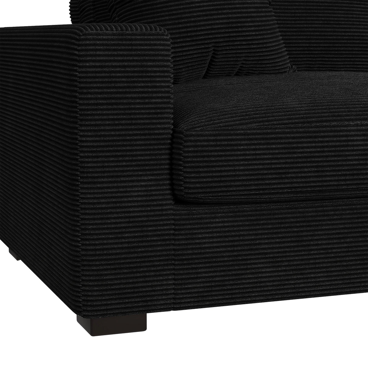 Arizona 6PC Sectional Set with RHF Chaise in Steno Black
