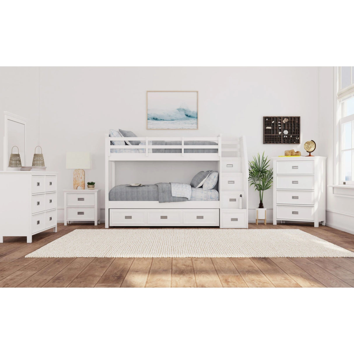 Hampton Kids Over Bunk with Staircase and Trundle