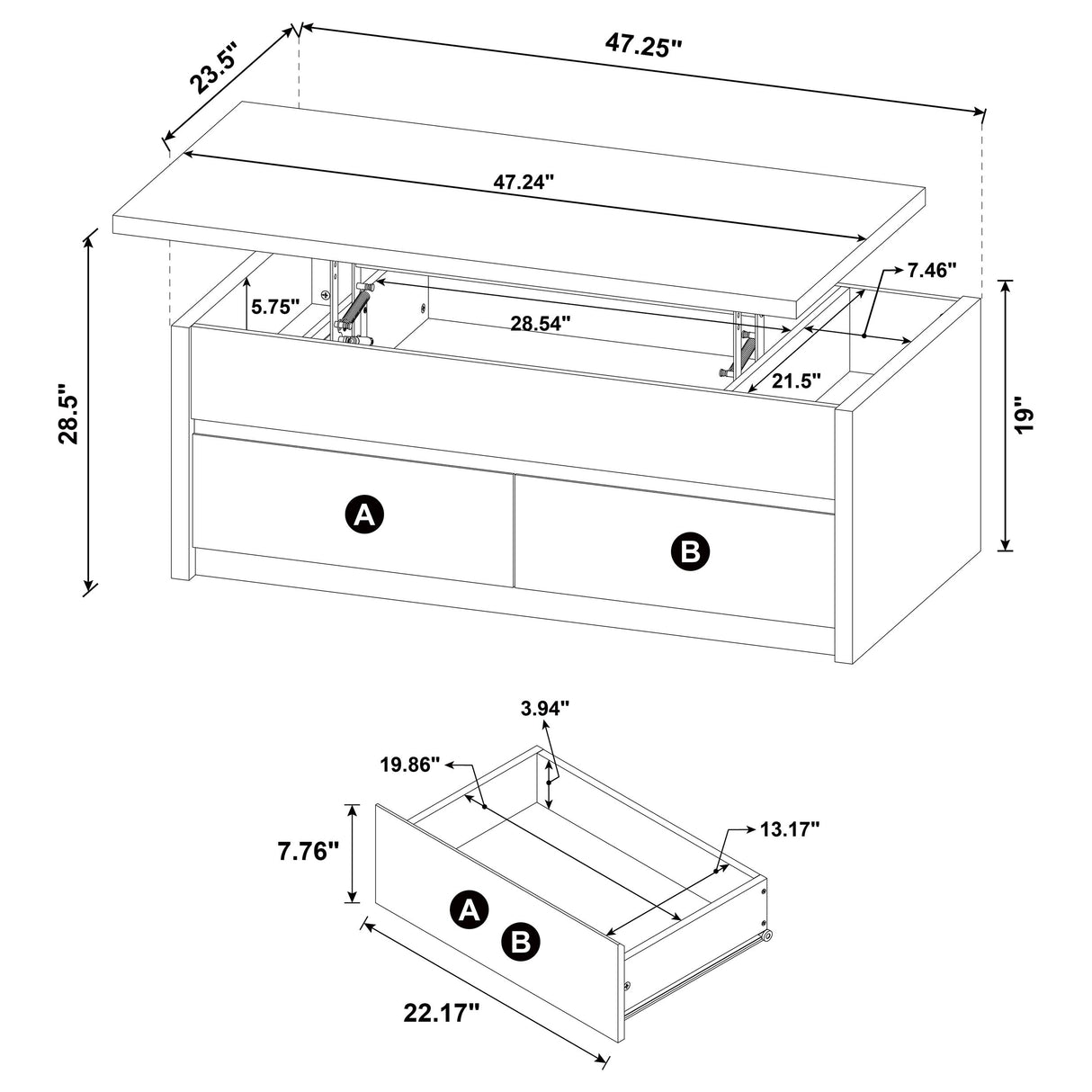 Knapp Lift-Top Coffee Table Set