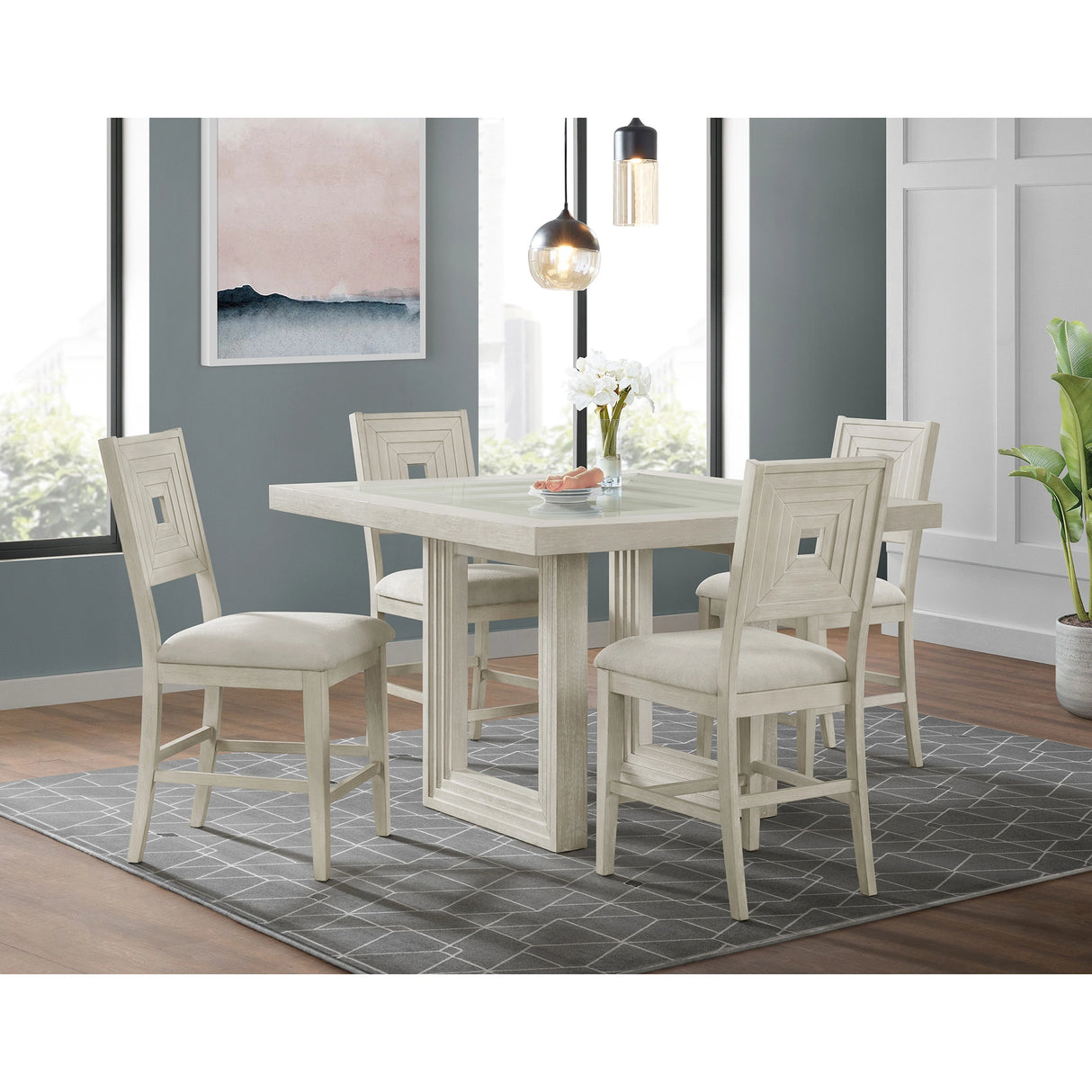 Avalanche Counter Side Chair in Antique White (2 Per Carton)
