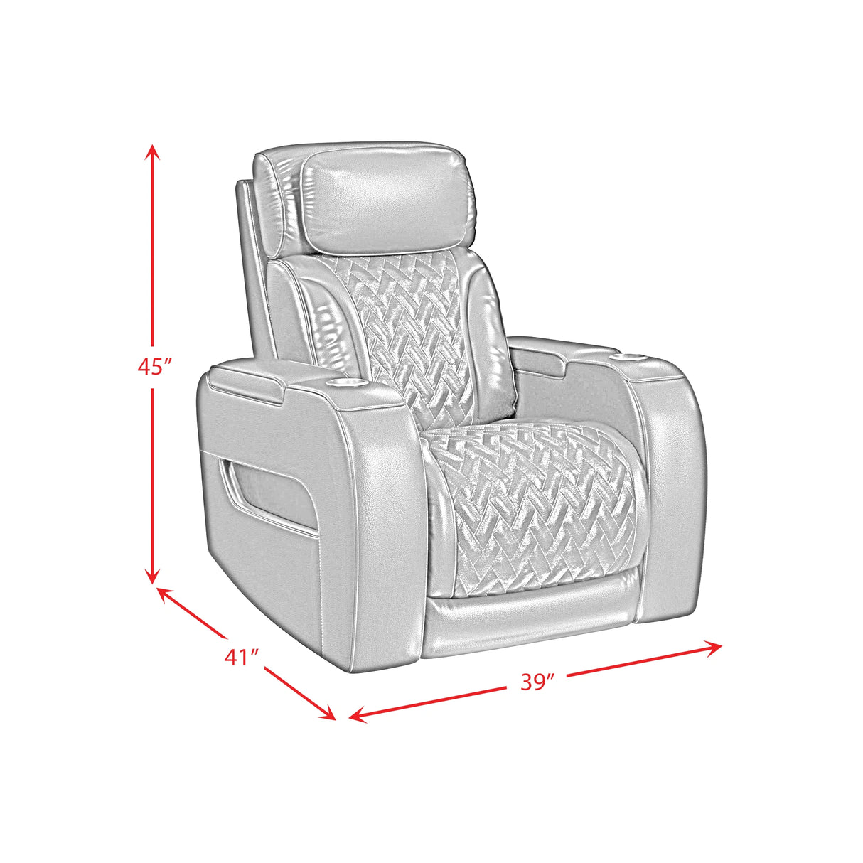 Prime Time P3 Living Room Set in Jett Black with Red Stitching