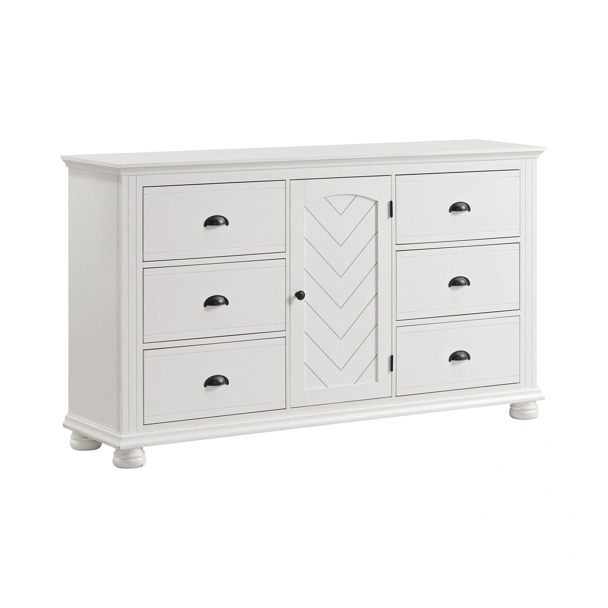 Kona Bedroom Set with 2 Nightstands in White