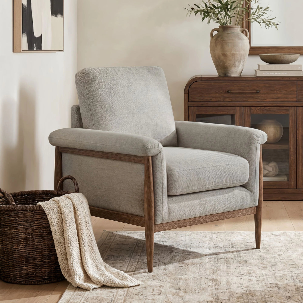 Comet Accent Chair in Laurance Light Grey