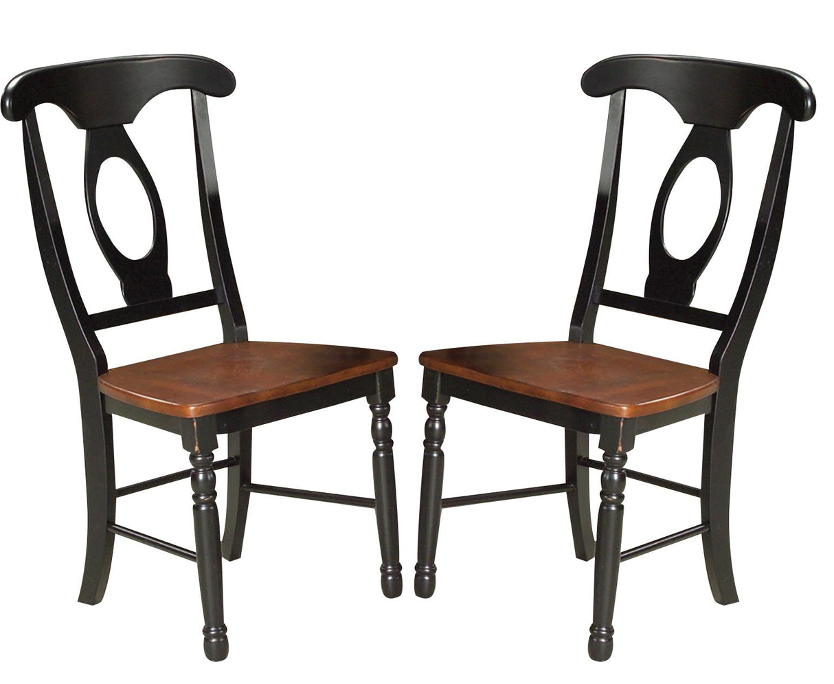 A-America British Isles Napoleon Side Chair in Oak/Black (Set of 2)