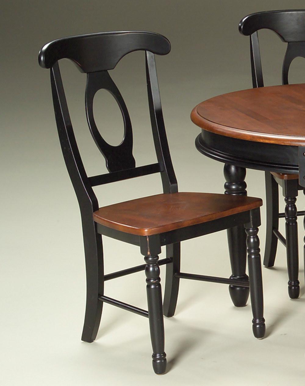A-America British Isles Napoleon Side Chair in Oak/Black (Set of 2)