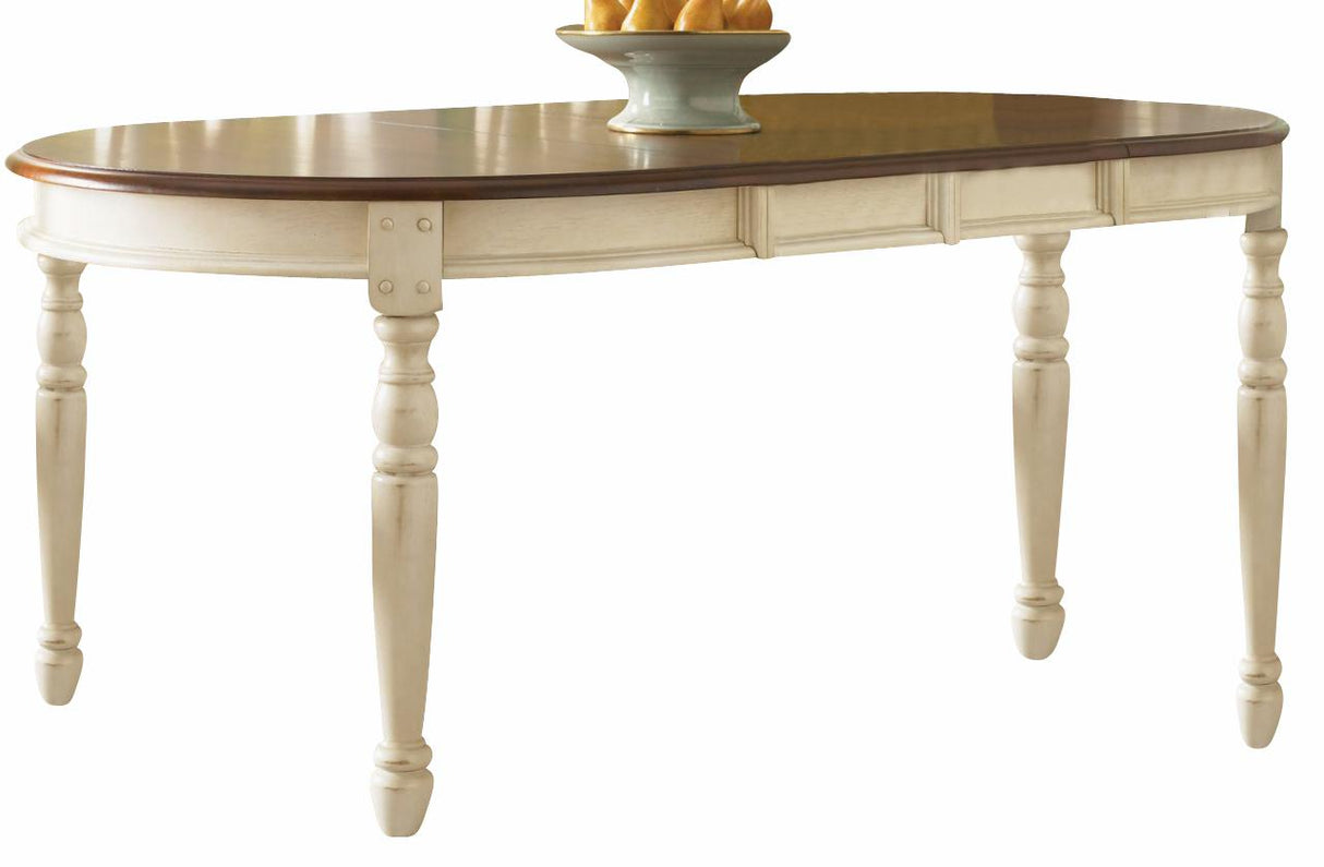 A-America British Isles Oval Leg Dining Table in Merlot/Buttermilk