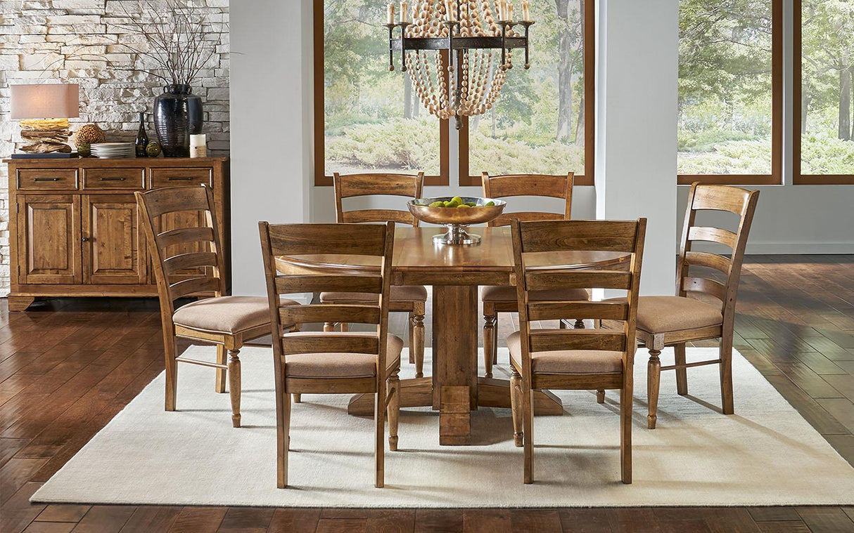 A-America Furniture Bennett Ladderback Upholstered Side Chair in Smoky Quartz (Set of 2)