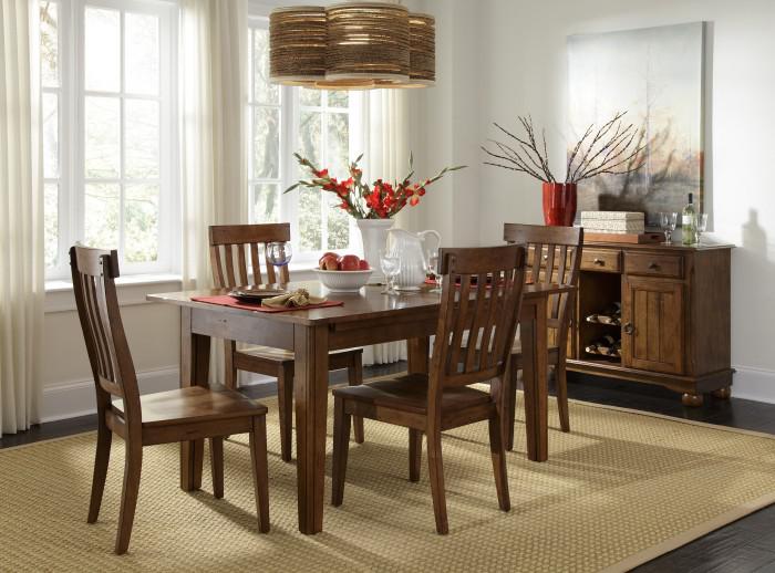 A-America Toluca Slat Back Side Chair in Rustic Amber (Set of 2)