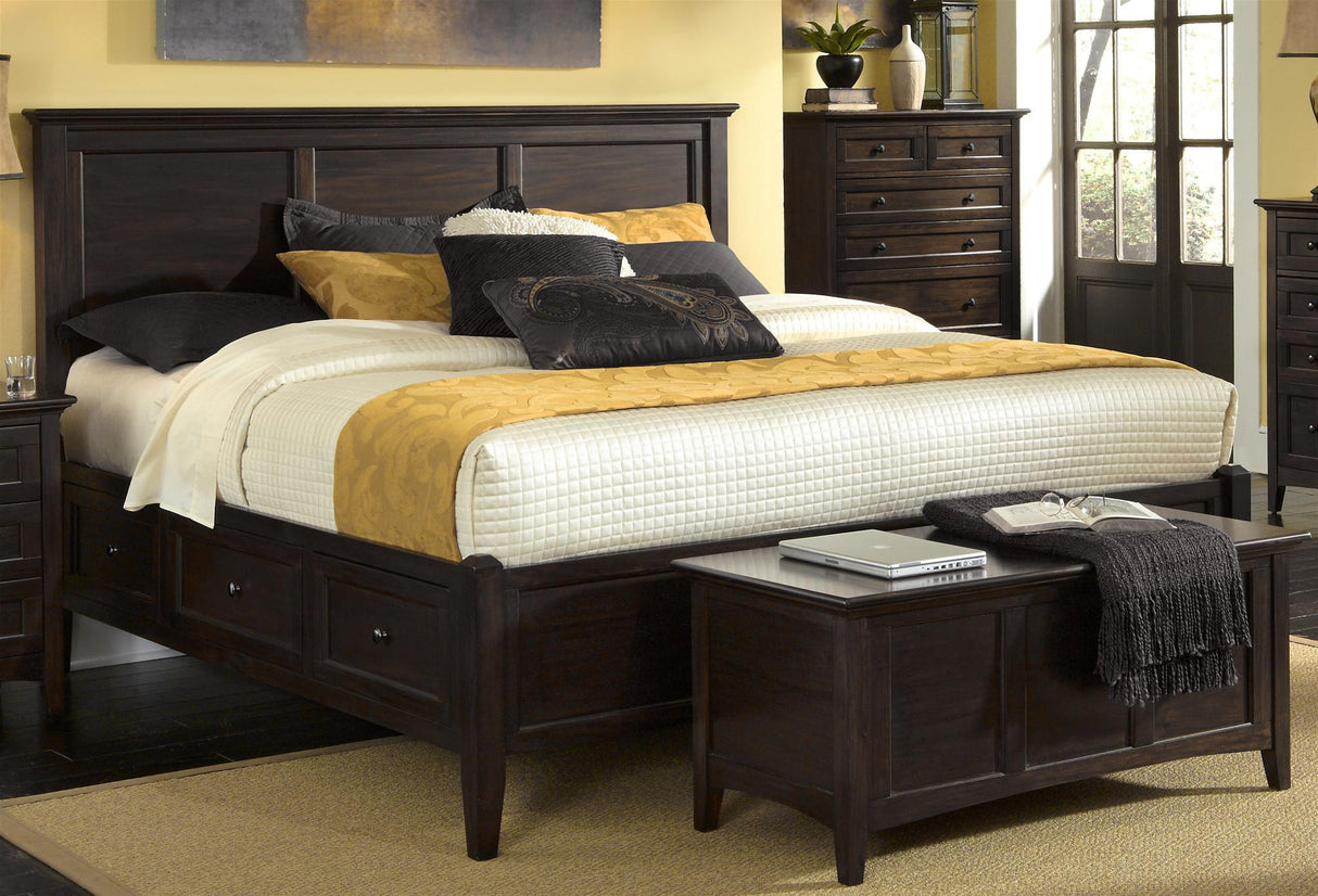 A-America Westlake King Storage Bed in Dark Mahogany