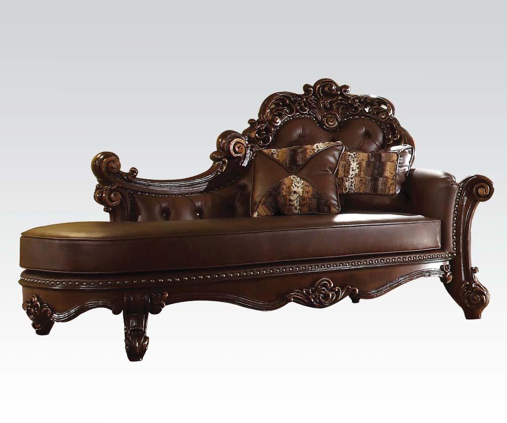 Acme Vendome Chaise in Cherry 96491