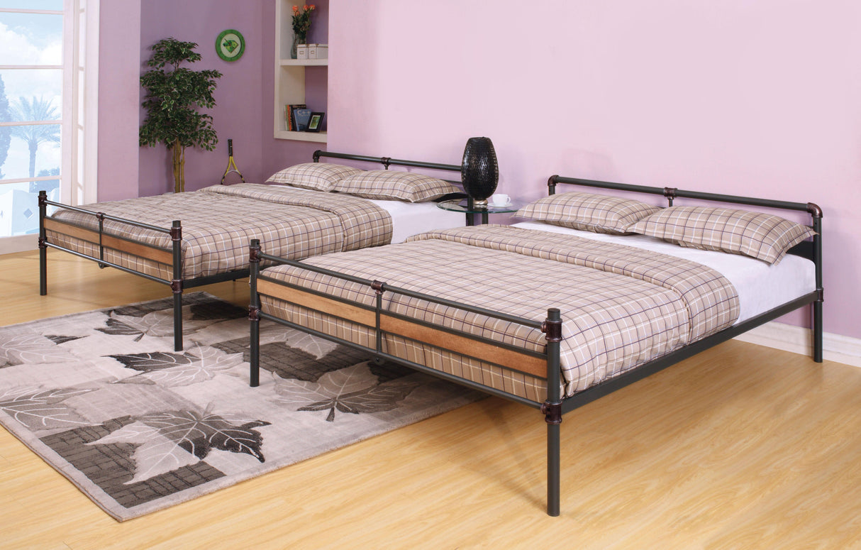 Brantley II Sandy Black & Dark Bronze Hand-Brushed Bunk Bed (Queen/Queen)