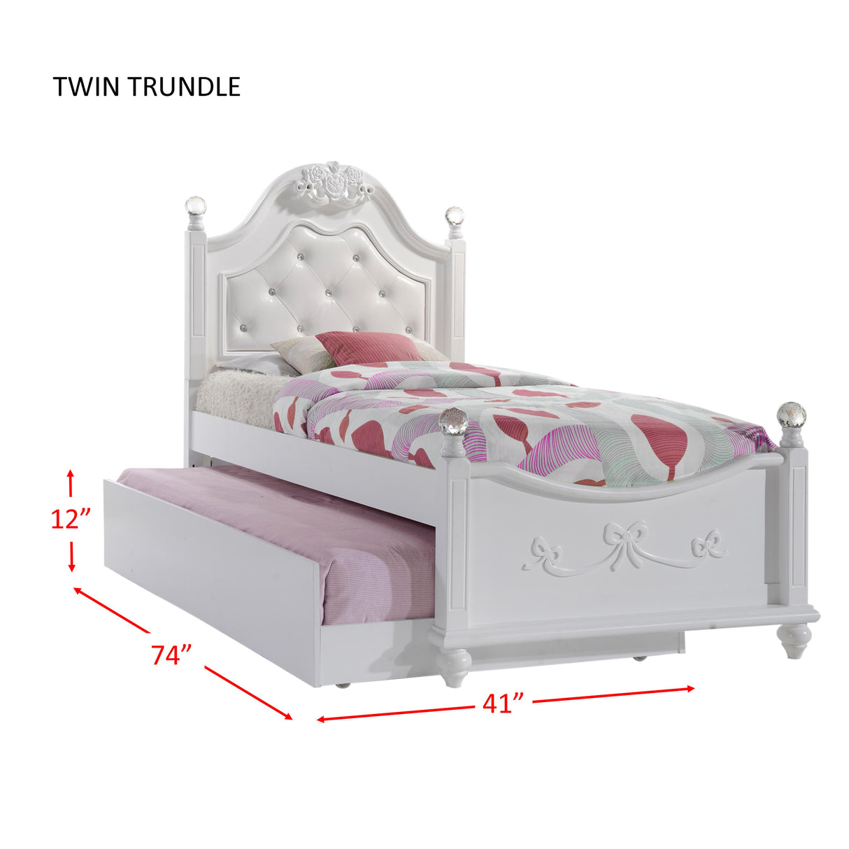 ALANA PLATFORM BEDROOM SET W/ STORAGE TRUNDLE