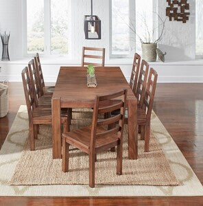 ANASM6340/ANASM255K Leg Table + 4 Shasta Side Chairs - Salvage Mahogany