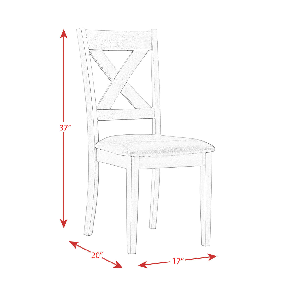 Alex Dining Side Chair Grey (2 PER PACK)